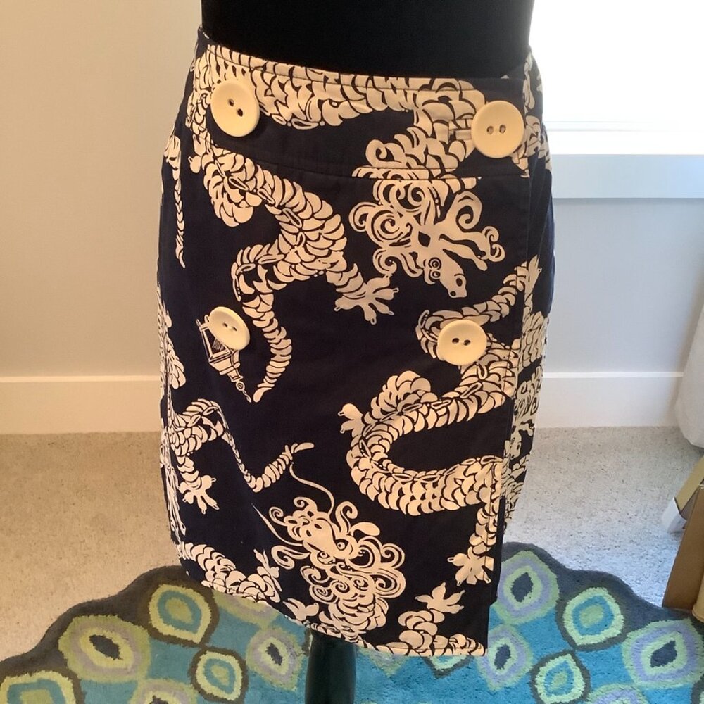 Lilly Pullitzer Tail Lights Dragon Wrap Skirt - image 1
